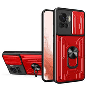 For Motorola Edge 30 Ultra 5G / Moto X30 Pro Sliding Camshield TPU+PC Phone Case with Card Slot(Red)