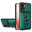 For Motorola Edge 30 Ultra 5G / Moto X30 Pro Sliding Camshield TPU+PC Phone Case with Card Slot(Dark Green) - Motorola Cases by PMC TechLife | Online Shopping South Africa | PMC TechLife