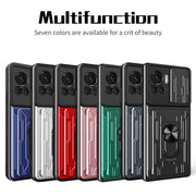For Motorola Edge 30 Ultra 5G / Moto X30 Pro Sliding Camshield TPU+PC Phone Case with Card Slot(Dark Green)