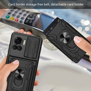For Motorola Edge 30 Ultra 5G / Moto X30 Pro Sliding Camshield TPU+PC Phone Case with Card Slot(Dark Green)