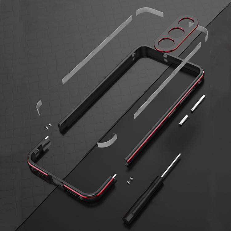 For Samsung Galaxy S23 Ultra 5G Aurora Series Lens Protector + Metal Frame Phone Case(Black Silver) - free shipping - PMC TechLife - Order now!