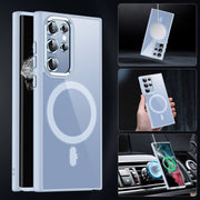For Samsung Galaxy S23 Ultra 5G Acrylic PC MagSafe Magnetic Phone Case(Sierra Blue)