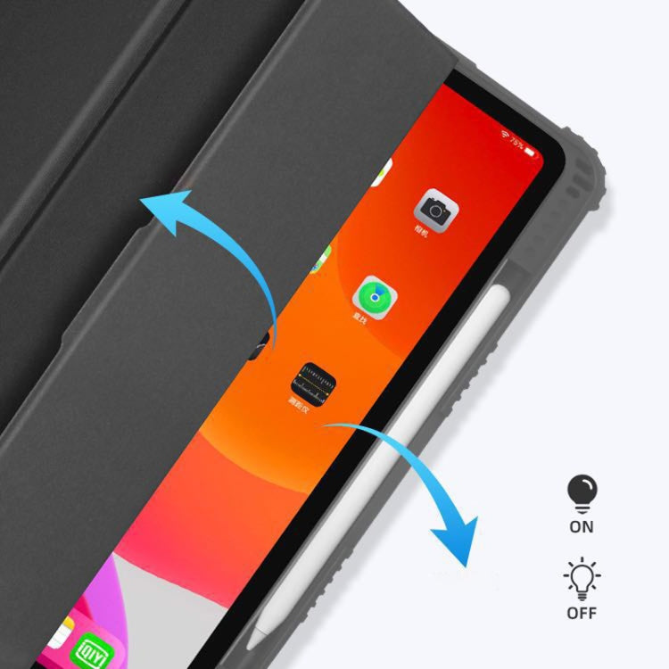 For iPad Pro 12.9 inch 2022 / 2021 / 2020 Mutural Horizontal Flip PC + TPU + PU Leather Tablet Case with Holder & Pen Slot(Black) - free shipping - PMC TechLife - Order now!