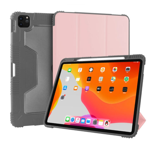 For iPad Pro 12.9 inch 2022 / 2021 / 2020 Mutural Horizontal Flip PC + TPU + PU Leather Tablet Case with Holder & Pen Slot(Rose Gold) - free shipping - PMC Jewellery - Order now!