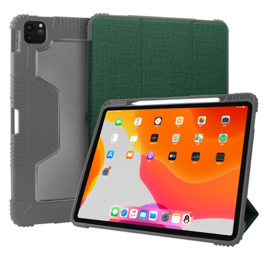 For iPad Pro 12.9 inch 2022 / 2021 / 2020 Mutural Horizontal Flip PC + TPU + PU Leather Tablet Case with Holder & Pen Slot(Dark Green) - free shipping - PMC Jewellery - Order now!