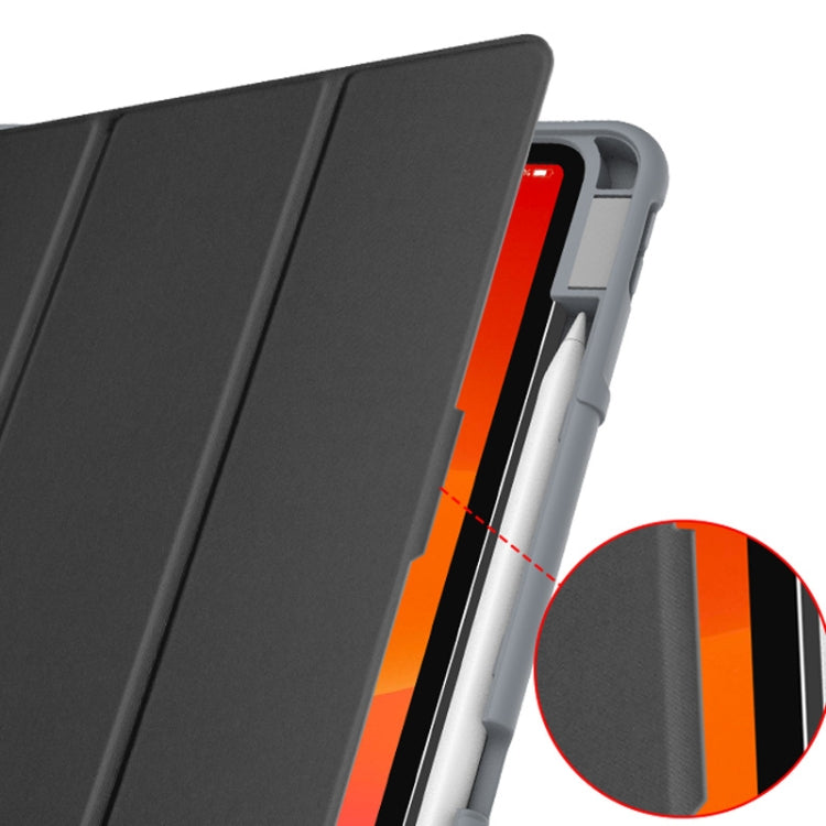 For iPad Pro 12.9 inch 2022 / 2021 / 2020 Mutural Horizontal Flip PC + TPU + PU Leather Tablet Case with Holder & Pen Slot(Dark Blue)