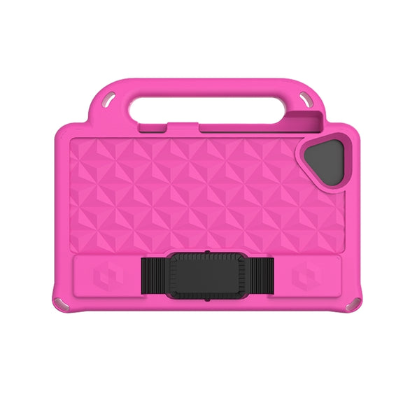 For Lenovo Tab M8 4th Gen Diamond Series EVA Anti-Fall Shockproof Sleeve Tablet Case with Holder & Strap(Rose Red)
