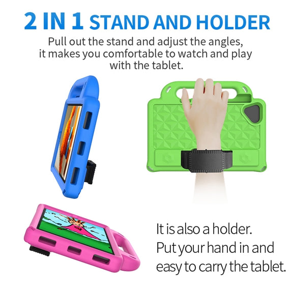 For Lenovo Tab M8 4th Gen Diamond Series EVA Anti-Fall Shockproof Sleeve Tablet Case with Holder & Strap(Black)