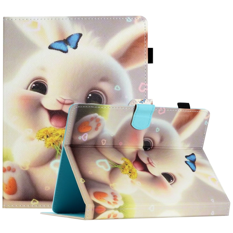 For 10 inch Coloured Drawing Stitching Leather Tablet Case(Rabbit) - 10 - 11 inch by PMC TechLife | Online Shopping South Africa | PMC TechLife | Buy Now Pay Later Mobicred