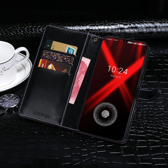 For Umidigi X idewei Crocodile Texture Horizontal Flip Leather Case with Holder & Card Slots & Wallet(Black)