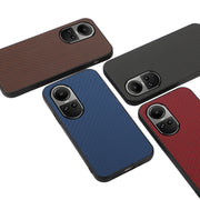 For OPPO Reno10 Global / 10 Pro Global Carbon Fiber Texture Shockproof Phone Case(Brown)