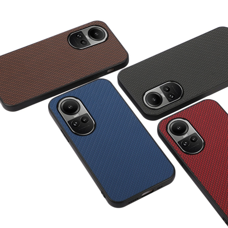 For OPPO Reno10 Global / 10 Pro Global Carbon Fiber Texture Shockproof Phone Case(Brown)