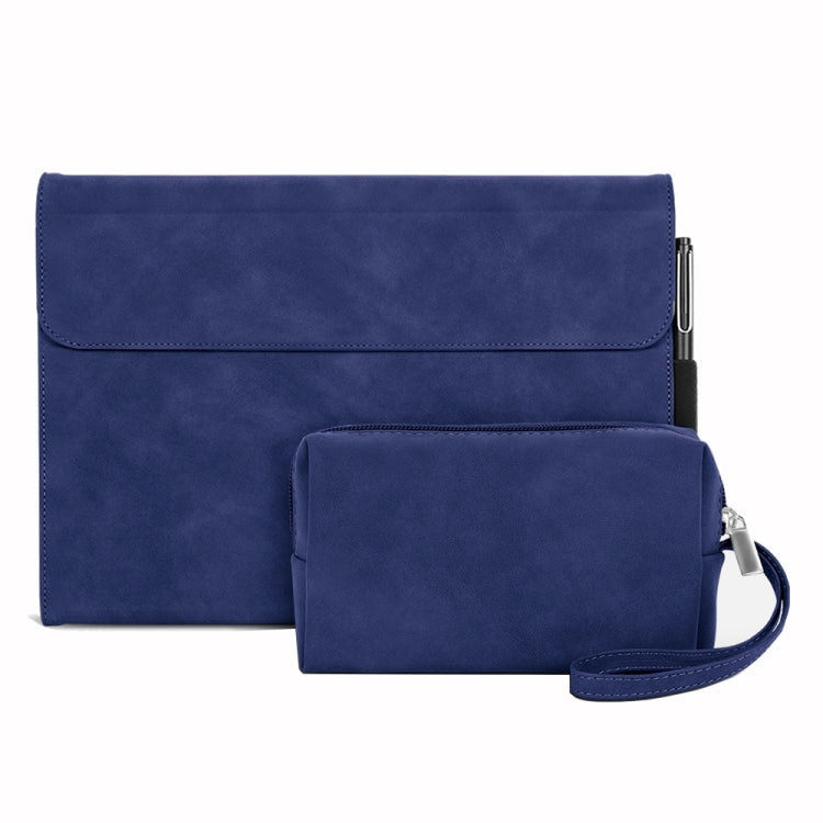 For Microsoft Surface Pro 7+ / 7 / 6 / 5 / 4 Sheepskin All-Inclusive Shockproof Protective Case with Power Bag(Blue) - Others by PMC TechLife | Online Shopping South Africa | PMC TechLife | Buy Now Pay Later Mobicred