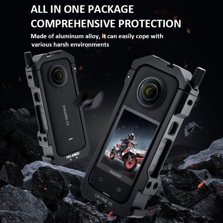 For Insta360 X3 YELANGU LW-ONE X3 Metal Cage Extended Frame Case With T1 Tripod - free shipping - PMC Jewellery - Order now!