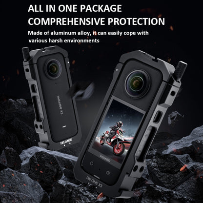 For Insta360 X3 YELANGU LW-ONE X3 Metal Cage Extended Frame Case With T1 Tripod - free shipping - PMC Jewellery - Order now!