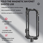 For Insta360 X3 YELANGU LW-ONE X3 Metal Cage Extended Frame Case With T1 Tripod