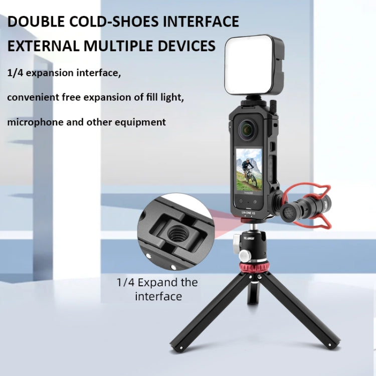 For Insta360 X3 YELANGU LW-ONE X3 Metal Cage Extended Frame Case With T1 Tripod - free shipping - PMC Jewellery - Order now!