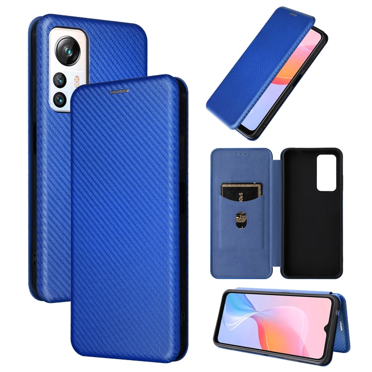 For Blackview A85 Carbon Fiber Texture Flip Leather Phone Case(Blue) - More Brand by PMC TechLife | Online Shopping South Africa | PMC TechLife | Buy Now Pay Later Mobicred