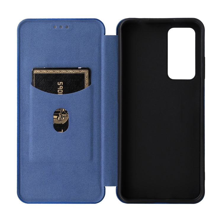 For Blackview A85 Carbon Fiber Texture Flip Leather Phone Case(Blue) - More Brand by PMC TechLife | Online Shopping South Africa | PMC TechLife | Buy Now Pay Later Mobicred
