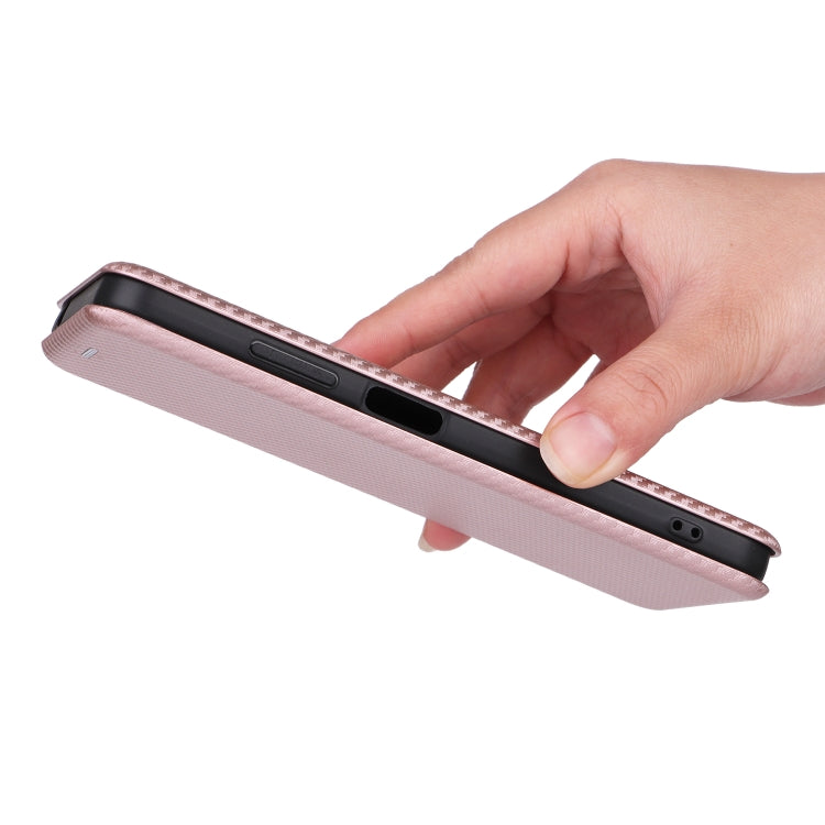 For Blackview A85 Carbon Fiber Texture Flip Leather Phone Case(Pink) - More Brand by PMC TechLife | Online Shopping South Africa | PMC TechLife | Buy Now Pay Later Mobicred