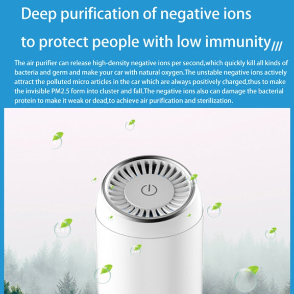 Y-20 Desktop Car Negative Ion Air Purifier(White)
