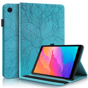 For Huawei Matepad SE 10.4 2022 Life Tree Embossed Flip Leather Tablet Case(Lake Blue)