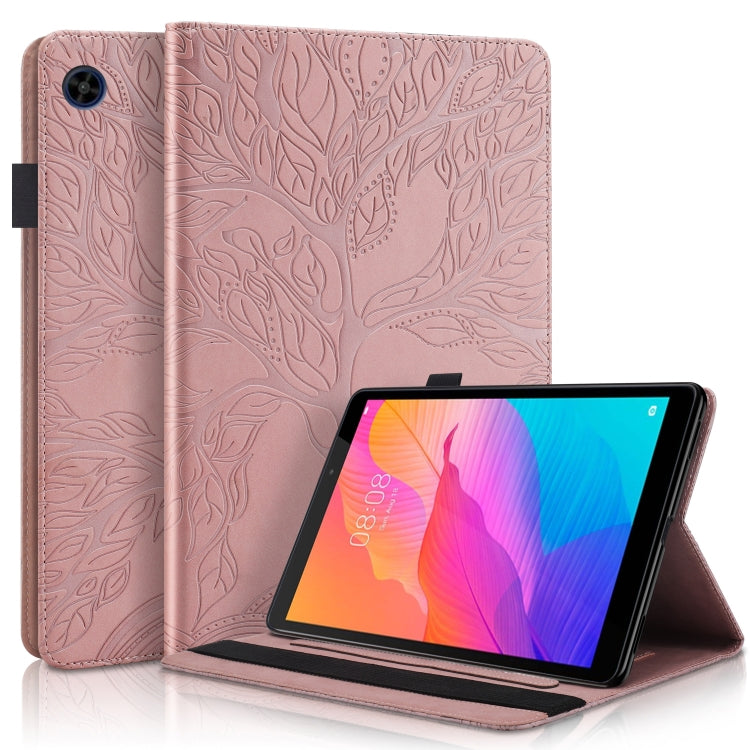 For Huawei Matepad SE 10.4 2022 Life Tree Embossed Flip Leather Tablet Case(Rose Gold) - Huawei by PMC TechLife | Online Shopping South Africa | PMC TechLife | Buy Now Pay Later Mobicred