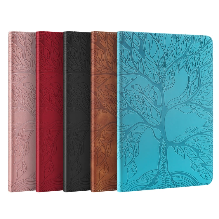 For Huawei Matepad SE 10.4 2022 Life Tree Embossed Flip Leather Tablet Case(Red) - Huawei by PMC TechLife | Online Shopping South Africa | PMC TechLife | Buy Now Pay Later Mobicred