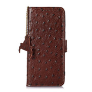 For Nokia G22 4G Ostrich Pattern Genuine Leather RFID Phone Case(Coffee)