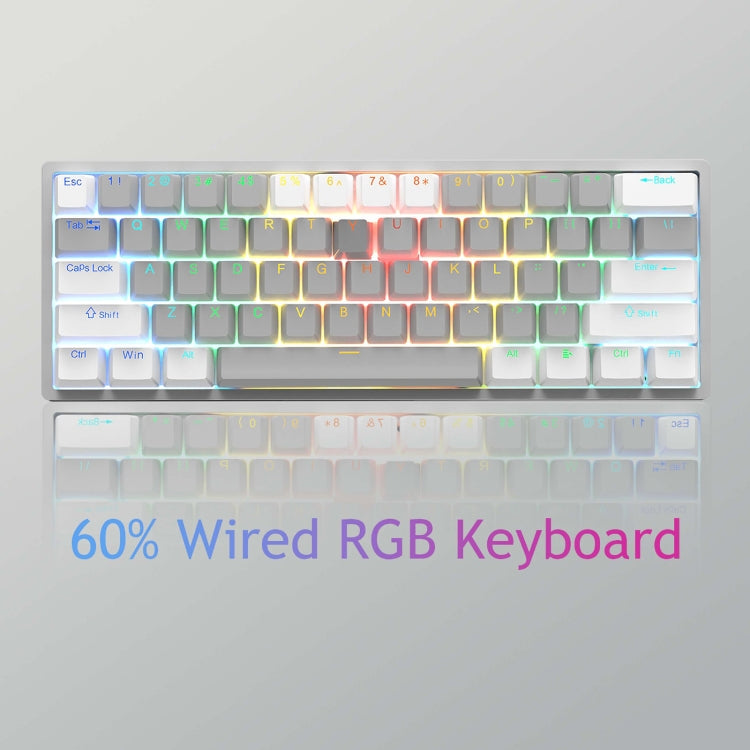 AULA F3261 Type-C Wired Hot Swappable 61 Keys RGB Mechanical Keyboard(Grey Black Green Shaft) - free shipping - PMC Jewellery - Order now!