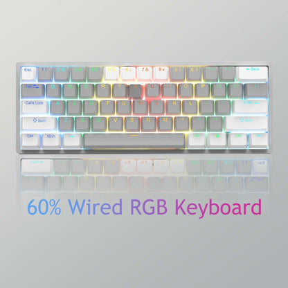 AULA F3261 Type-C Wired Hot Swappable 61 Keys RGB Mechanical Keyboard(Grey Black Green Shaft) - free shipping - PMC Jewellery - Order now!