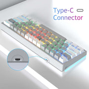 AULA F3261 Type-C Wired Hot Swappable 61 Keys RGB Mechanical Keyboard(Black Grey Tea Shaft)