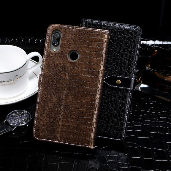 For BQ BQ-6040L Magic idewei Crocodile Texture Horizontal Flip Leather Case with Holder & Card Slots & Wallet(Black)