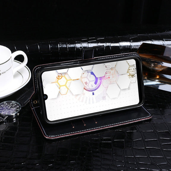 For BQ BQ-6040L Magic idewei Crocodile Texture Horizontal Flip Leather Case with Holder & Card Slots & Wallet(Black)