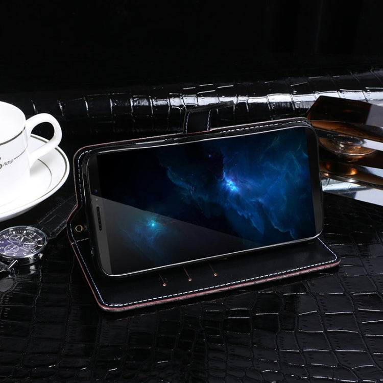 For Cubot J5 idewei Crocodile Texture Horizontal Flip Leather Case with Holder & Card Slots & Wallet(Dark Blue)