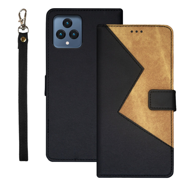 For T-Mobile REVVL 6 5G idewei Two-color Splicing Leather Phone Case(Black) - free shipping - PMC Jewellery - Order now!