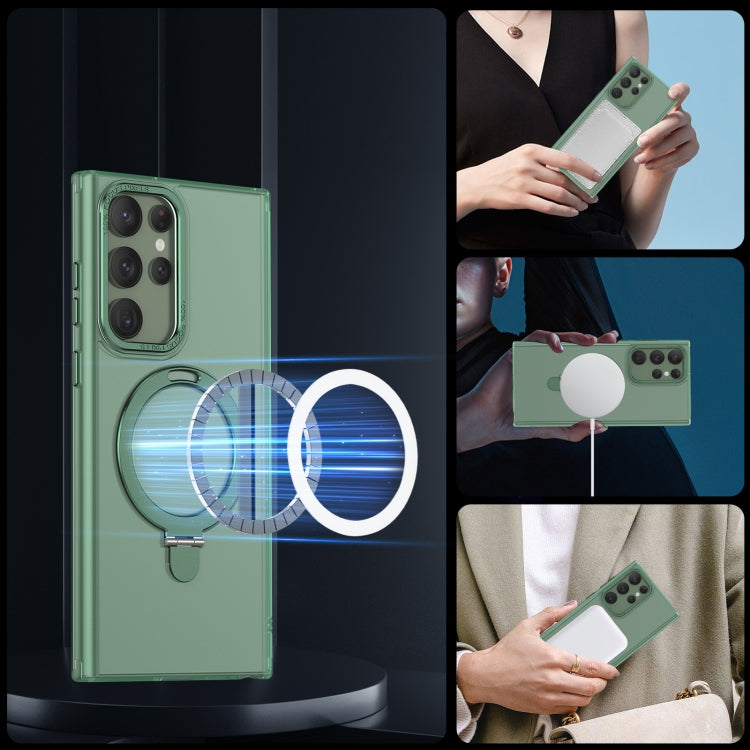 For Samsung Galaxy S23 Ultra 5G LK 3 in 1 MagSafe Magnetic Holder Phone Case(Green) - Galaxy S23 Ultra 5G Cases by PMC TechLife | Online Shopping South Africa | PMC TechLife