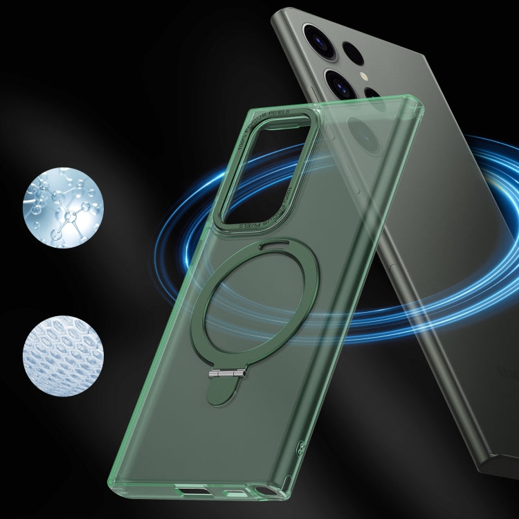 For Samsung Galaxy S23 Ultra 5G LK 3 in 1 MagSafe Magnetic Holder Phone Case(Green)
