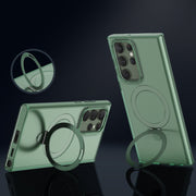 For Samsung Galaxy S23 Ultra 5G LK 3 in 1 MagSafe Magnetic Holder Phone Case(Green)