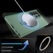For Samsung Galaxy S22 Ultra 5G LK 3 in 1 MagSafe Magnetic Holder Phone Case(Green)