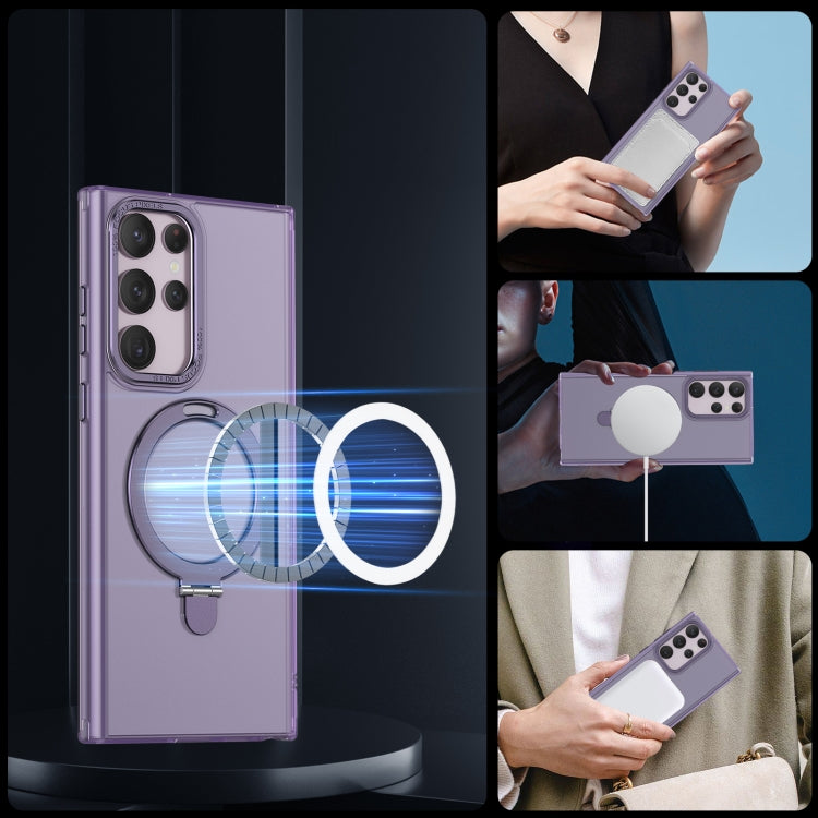 For Samsung Galaxy S22 Ultra 5G LK 3 in 1 MagSafe Magnetic Holder Phone Case(Purple) - Galaxy S22 Ultra 5G Cases by PMC TechLife | Online Shopping South Africa | PMC TechLife