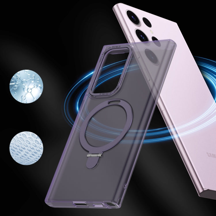 For Samsung Galaxy S22 Ultra 5G LK 3 in 1 MagSafe Magnetic Holder Phone Case(Purple) - Galaxy S22 Ultra 5G Cases by PMC TechLife | Online Shopping South Africa | PMC TechLife