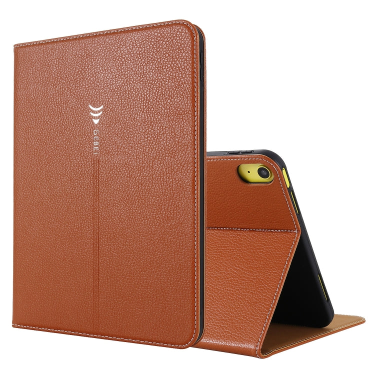 For iPad 2025 / 2022 GEBEI Silk Texture Flip Tablet Leather Case(Brown) - free shipping - PMC Jewellery - Order now!