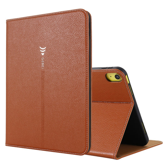 For iPad 2025 / 2022 GEBEI Silk Texture Flip Tablet Leather Case(Brown) - free shipping - PMC Jewellery - Order now!