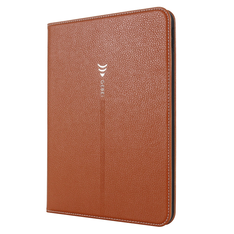 For iPad 2025 / 2022 GEBEI Silk Texture Flip Tablet Leather Case(Brown) - free shipping - PMC Jewellery - Order now!
