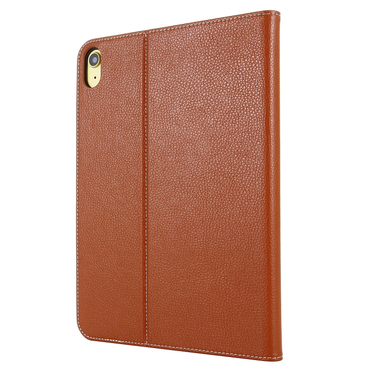 For iPad 2025 / 2022 GEBEI Silk Texture Flip Tablet Leather Case(Brown) - free shipping - PMc TechLife - Order now!
