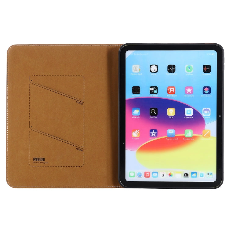 For iPad 2025 / 2022 GEBEI Silk Texture Flip Tablet Leather Case(Brown) - free shipping - PMC Jewellery - Order now!