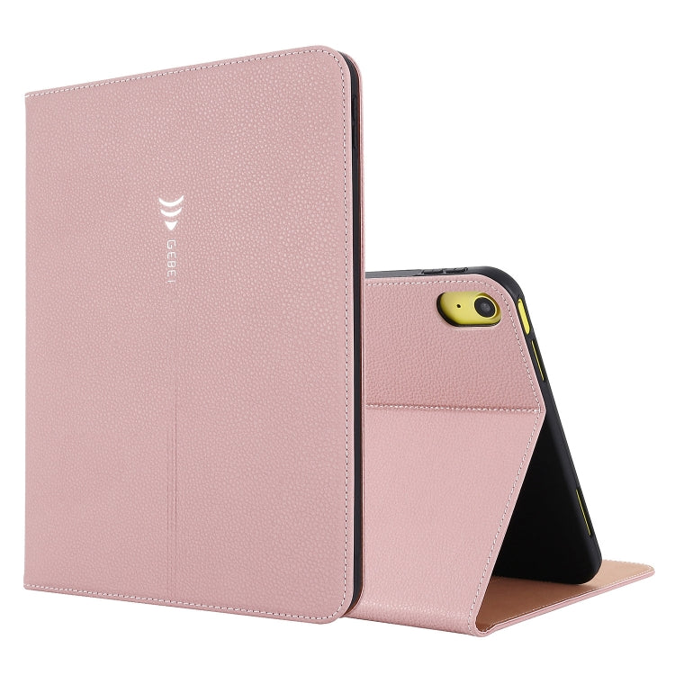 For iPad 2025 / 2022 GEBEI Silk Texture Flip Tablet Leather Case(Rose Gold) - free shipping - PMC Jewellery - Order now!