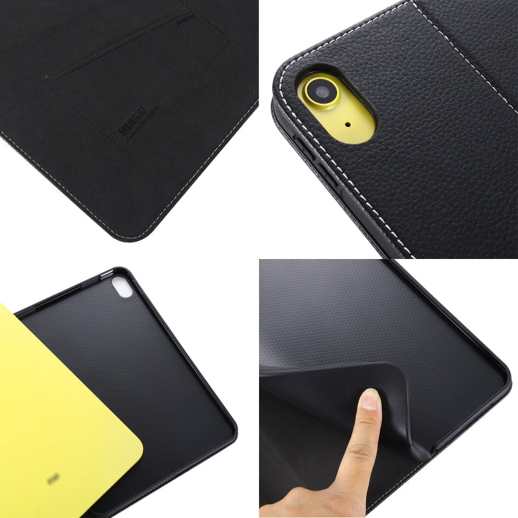 For iPad 2025 / 2022 GEBEI Silk Texture Flip Tablet Leather Case(Blue)