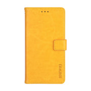 For T-Mobile REVVL 6 5G idewei Crazy Horse Texture Leather Phone Case with Holder(Yellow)